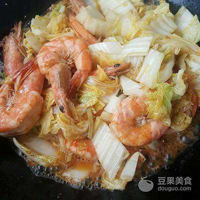 鲜虾烧白菜的做法